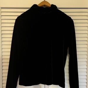 Black Velvet Mock Turtleneck Blouse